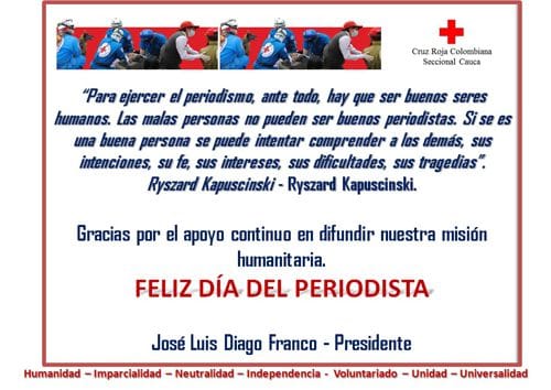 tarjeta periodista cruz roja