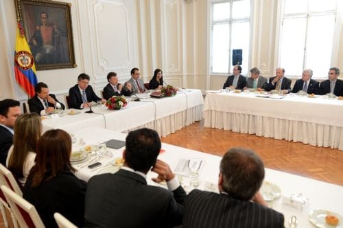 Presidente Santos y ministros