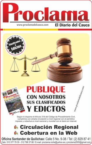 Clasificados y Edictos Proclama del Cauca - Banner 3D Clasificados y Edictos Proclama del Cauca - Banner 3D