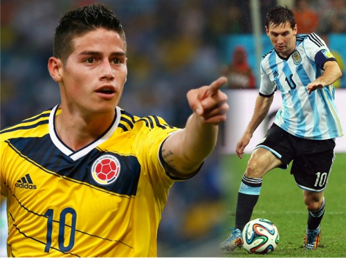 James Rodríguez vs Messi - Colombia vs Argentina - Imagen - Proclama del Cauca