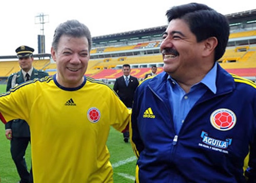 Luis Bedoya y Juan Manuel Santos - Federación Colombiana de Fútbol Luis Bedoya y Juan Manuel Santos - Federación Colombiana de Fútbol