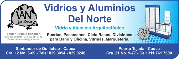 Vidrios y Aluminios del Norte - Santander de Quilichao