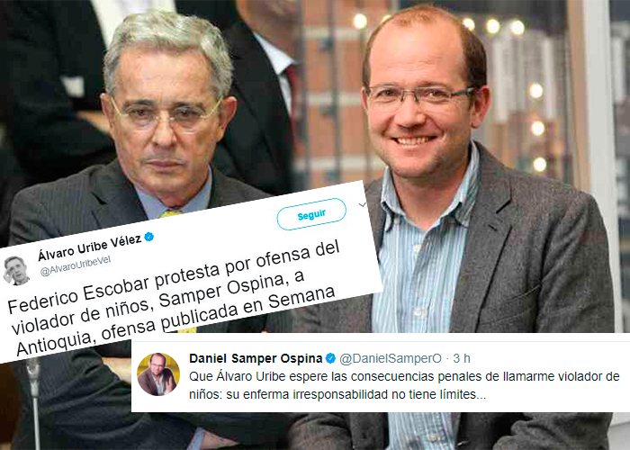 expresidente Uribe + periodista Samper expresidente Uribe + periodista Samper