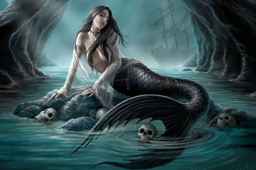 MUJER DE CABELLO LARGO Y CUERPO DE SIRENA