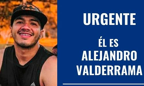 Continúan las labores de búsqueda de Alejandro Valderrama Continúan las labores de búsqueda de Alejandro Valderrama