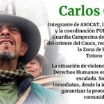 Asesinado otro líder campesino en el Cauca