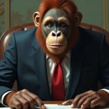 El orangután con sacoleva