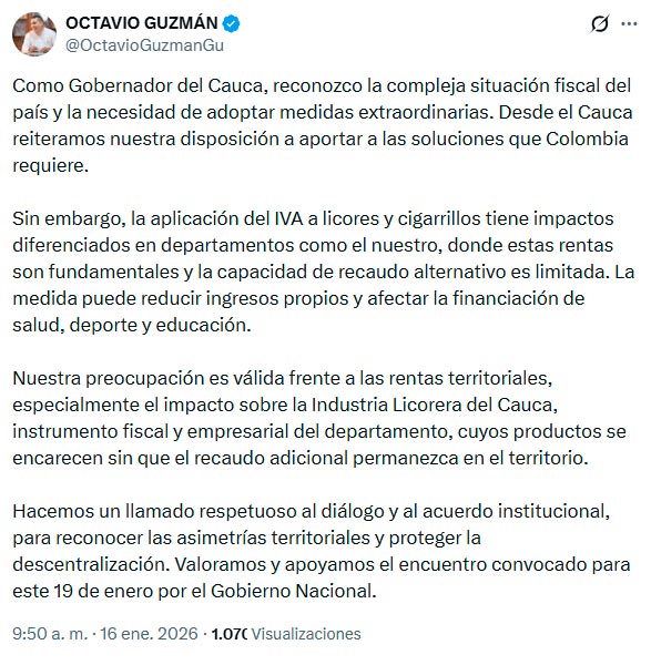 IVA a licores pone en riesgo rentas del Cauca IVA a licores pone en riesgo rentas del Cauca