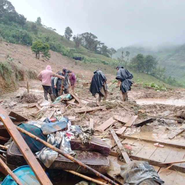 Avalancha en la vereda El Palacio del resguardo indígena La Montaña, en Samaniego, Nariño.