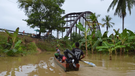 Sectores ribereños de Montería afectados por el desbordamiento del río Sinú.