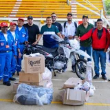 Entrega de motocicletas y equipos de emergencia a la Cruz Roja y la Defensa Civil en Caloto con apoyo internacional