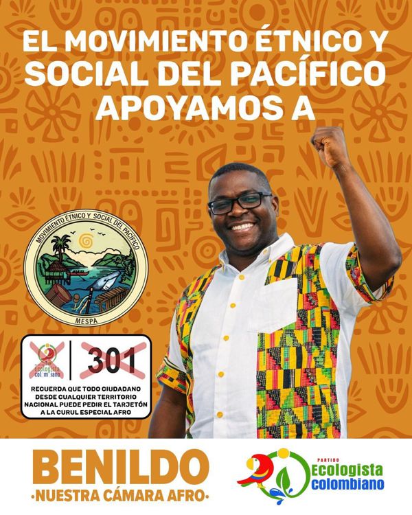 Más de 600 líderes del Pacífico respaldan candidatura de Benildo Estupiñán a la Curul Afro Más de 600 líderes del Pacífico respaldan candidatura de Benildo Estupiñán a la Curul Afro