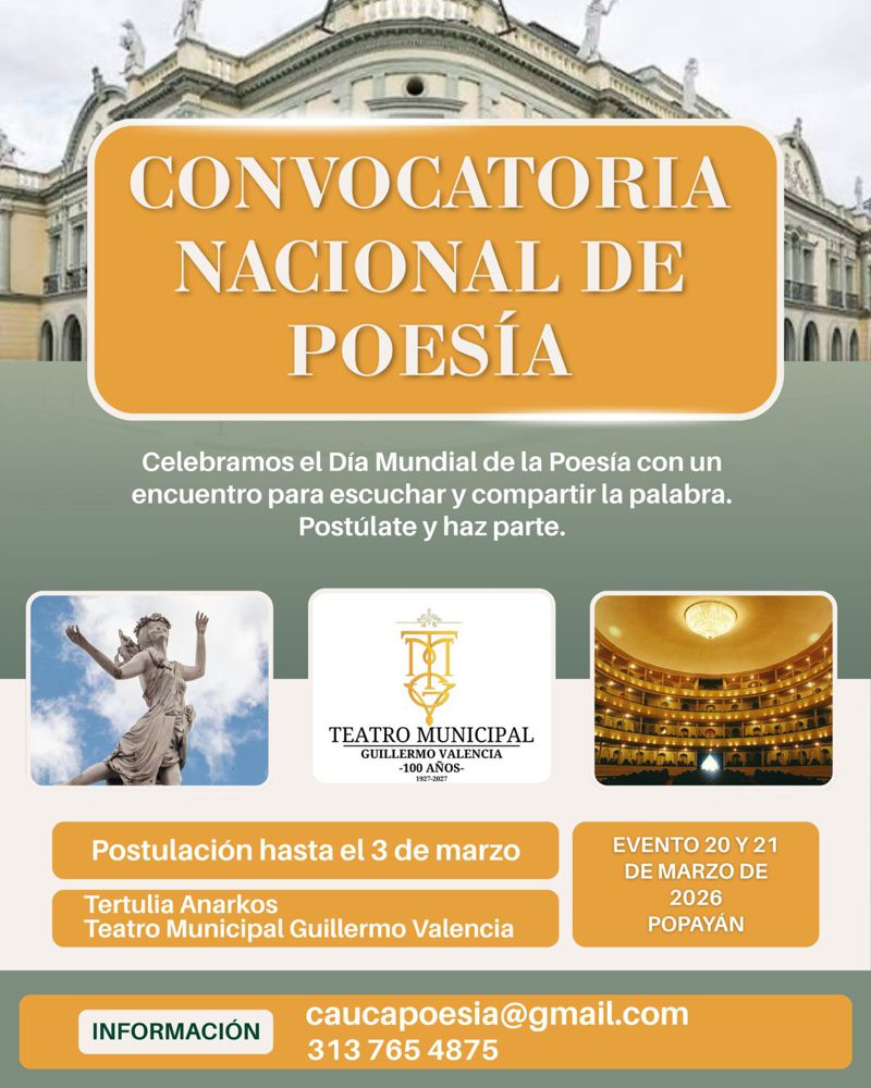Popayán se postula como “Capital Mundial de la Poesía”