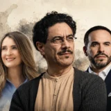 Tres candidatos presidenciales ante un fondo institucional de Colombia