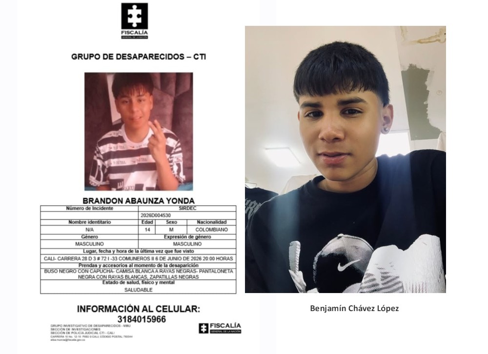 Buscan a dos menores desaparecidos en el barrio Comuneros 2 de Cali