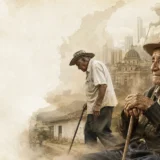 Adulto mayor con bastón simboliza la vejez y la protección social en Colombia