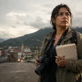 Periodista colombiana cubre una historia en un municipio bajo condiciones de riesgo