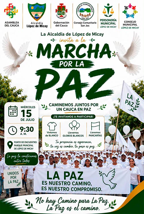 López de Micay marchará por la paz, la vida y la reconciliación
