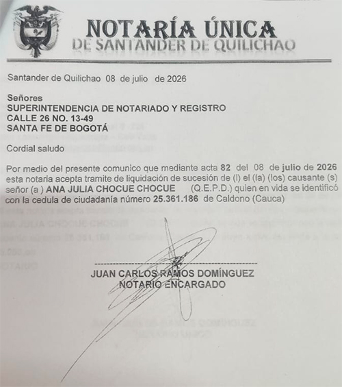 Atención al siguiente Edicto de Sucesión de Ana Julia Chocué Chocué