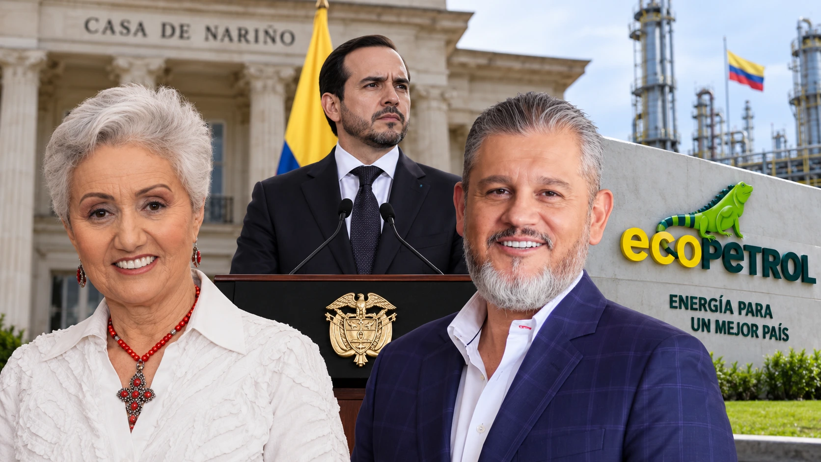 Ilva Myriam Hoyos, Abelardo De La Espriella y Carlos Suárez junto a Ecopetrol
