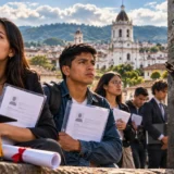 Ilustracion de jovenes graduados que enfrentan dificultades para conseguir empleo en Cauca